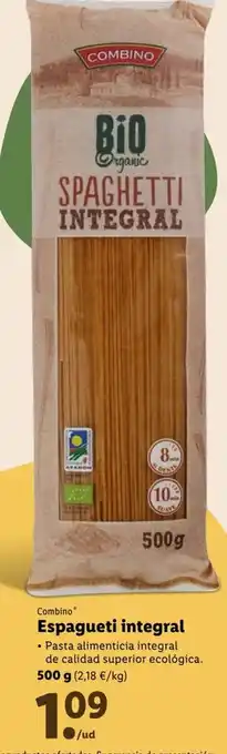 Lidl Espagueti integral oferta
