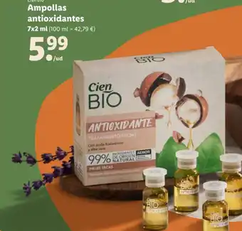 Lidl Cien Bio Ampollas antioxidantes 7x2 ml (100 ml = 42,79 €) oferta