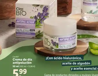 Lidl Cien Bio Crema de día antipolución 50 ml (100 ml = 11,98 €) oferta