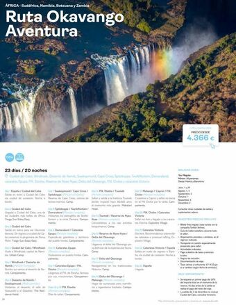 Tui Travel PLC 38 áfrica sudáfrica, namibia, botsuana y zambia ruta okavango aventura new 23 días / 20 noches ciudad del cabo, windhoek oferta
