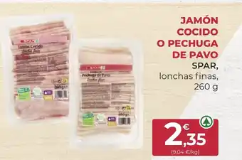 SPAR JAMÓN COCIDO O PECHUGA DE PAVO oferta