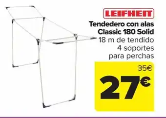 Carrefour Tendedero con alas Classic 180 Solid 18 m de tendido 4 soportes para perchas oferta