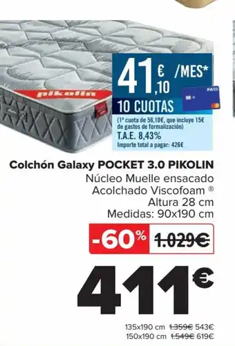Carrefour Colchón Galaxy POCKET 3.0 PIKOLIN oferta