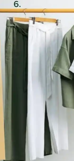 Carrefour Pantalón con lino, con cinturón y bolsillos mujer oferta