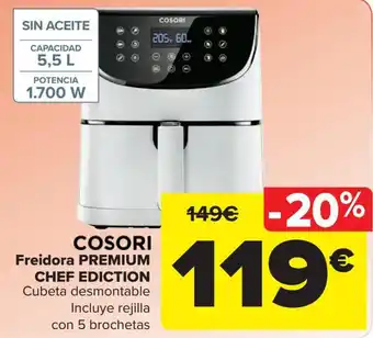 Carrefour COSORI Freidora PREMIUM CHEF EDICTION Cubeta desmontable oferta