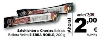 Masymas Salchichón o Chorizo Ibérico Bellota Velita SIERRA NOBLE, 200 g oferta
