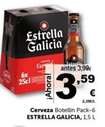 Masymas Cerveza Botellin Pack-6 ESTRELLA GALICIA, 1,5 L oferta