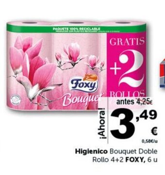 Masymas Higienico Bouquet Doble Rollo 4+2 FOXY, 6 u oferta