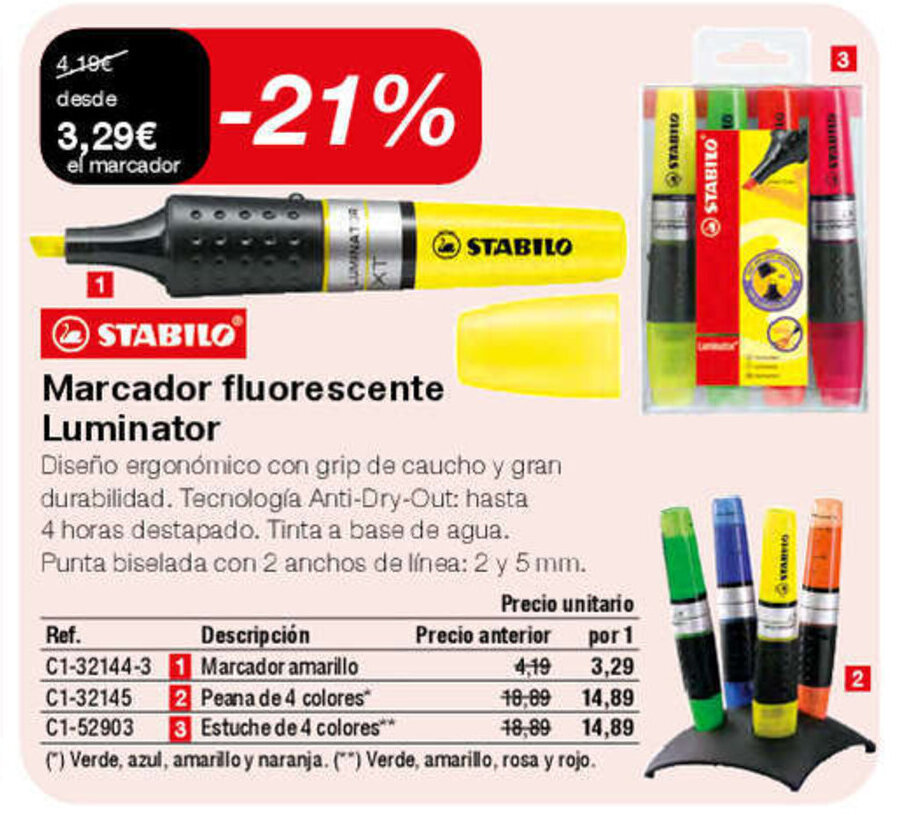 Staples Kalamazoo Marcador fluorescente Luminator oferta