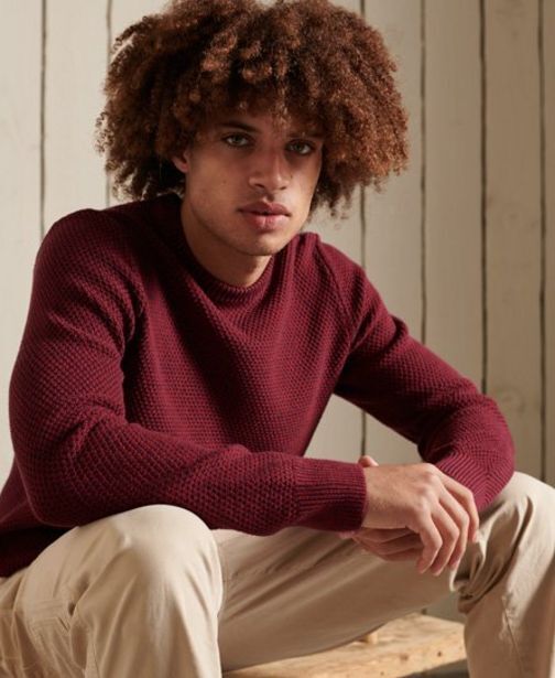 Superdry Jersey de punto con textura y cuello redondo oferta