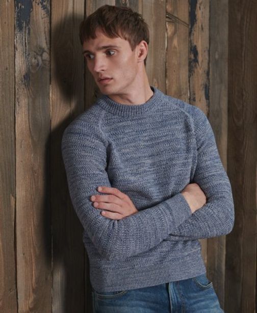 Superdry Jersey de punto de algodón orgánico con cuello redondo keystone oferta