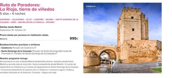 Viajes El Corte Inglés Ruta de Paradores: La Rioja, tierra de viñedos oferta