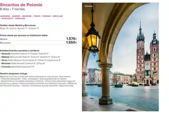 Viajes El Corte Inglés Encantos de Polonia oferta
