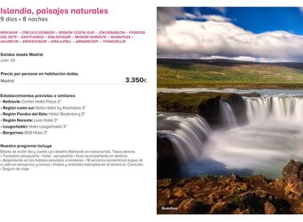 Viajes El Corte Inglés Islandia, paisajes naturales oferta