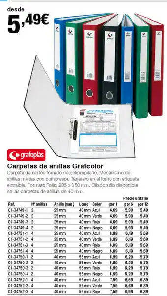 Staples Kalamazoo Carpetas de anillas Grafcolor oferta