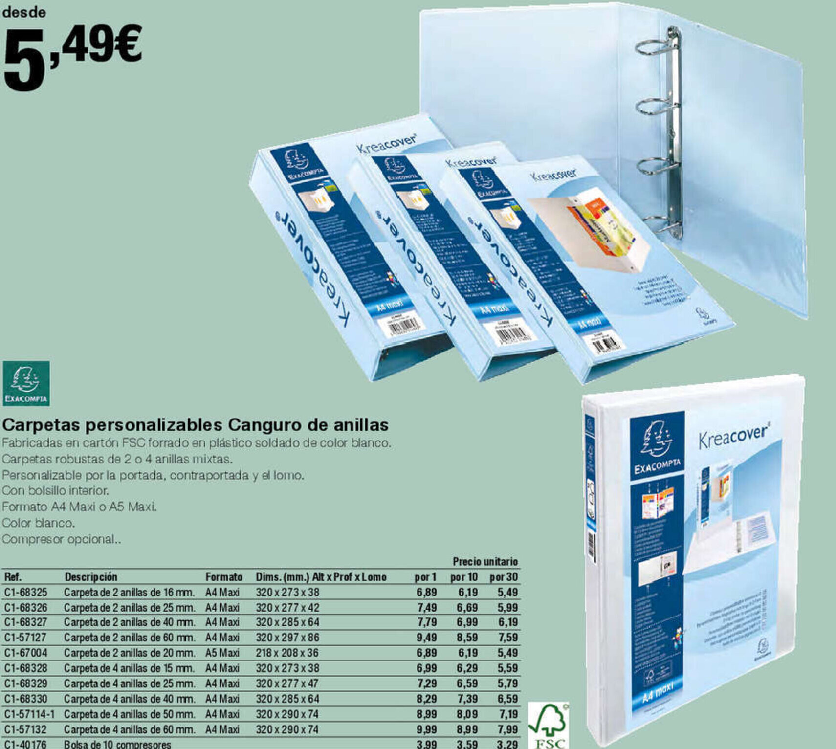 Staples Kalamazoo Carpetas personalizables Canguro de anillas oferta