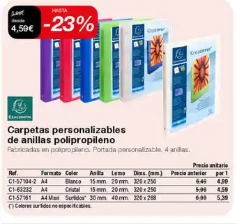 Staples Kalamazoo Carpetas personalizables de anillas polipropileno oferta