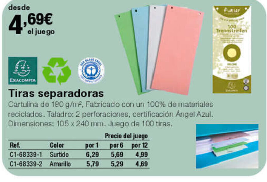 Staples Kalamazoo Tiras separadoras oferta