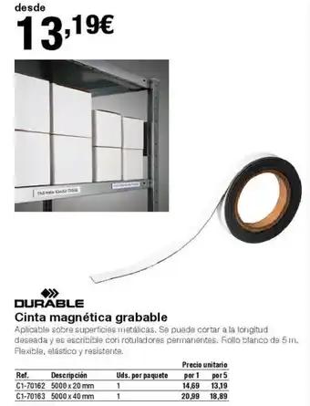 Staples Kalamazoo Cinta magnética grabable oferta