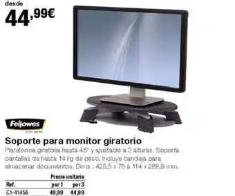 Staples Kalamazoo Soporte para monitor giratorio oferta