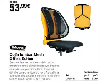 Staples Kalamazoo Cojín lumbar Mesh Office Suites oferta