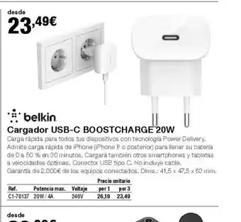 Staples Kalamazoo Cargador USB-C BOOSTCHARGE 20W oferta