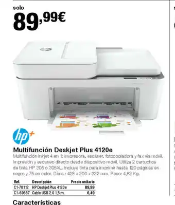 Staples Kalamazoo Multifunción Deskjet Plus 4120e oferta