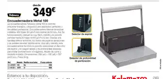 Staples Kalamazoo Encuadernadora Metal 100 oferta