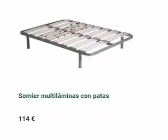 Merkamueble 114 € somier multiláminas con patas oferta