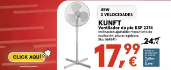 Kunft Ventilador De Pie Ksf 2374