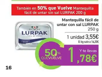 Carrefour Lurpak Mantequilla Fácil De Untar Con Sal oferta