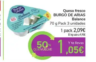 Carrefour Burgo De Arias Balance Queso Fresco 70g oferta