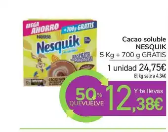 Carrefour Nesquik Cacao Soluble 5kg + 700g gratis oferta