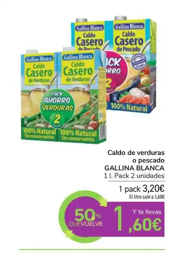 Carrefour Gallina Blanca Caldo De Verduras O Pescado 1L pack 2 unidades oferta