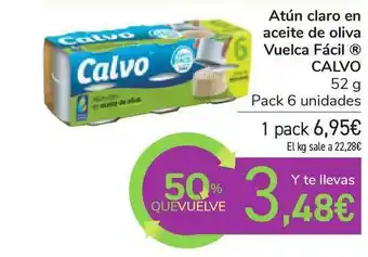 Carrefour Calvo Atún Claro En Aceite De Oliva Vuelca Fácil 52g oferta