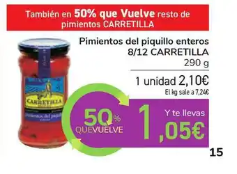 Carrefour 8-12 Carretilla Pimientos Del Piquillo Enteros 290g oferta