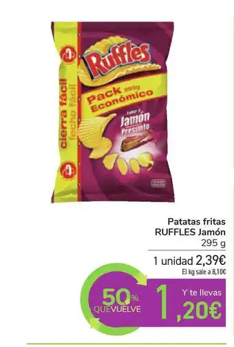 Carrefour Ruffles Patatas Fritas Jamón 295g oferta