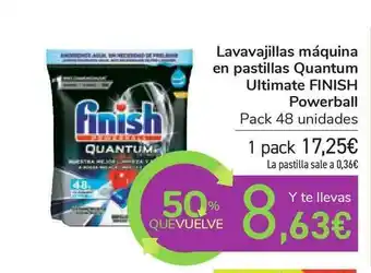 Carrefour Finish Lavavajillas Máquina En Pastillas Quantum Ultimate Powerball oferta