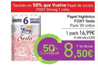 Carrefour Foxy Papel Higiénico Seda pack 30 rollos oferta