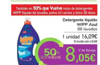 Carrefour Wipp Detergente Liquido Azul 60 lavados oferta