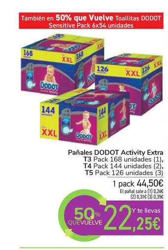 Carrefour Dodot Pañales Activity Extra oferta