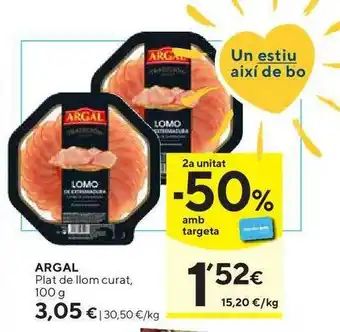 Caprabo Argal Plat De Llom Curat 100g oferta