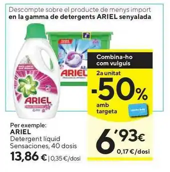 Caprabo Ariel Detergent Liquid Sensaciones 40 dosis oferta