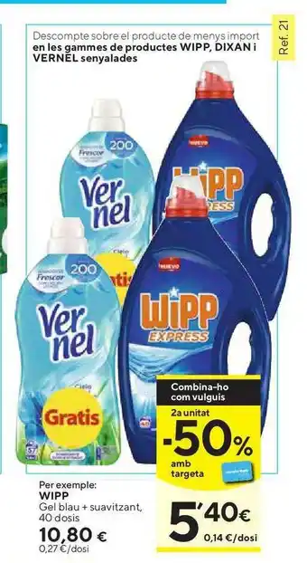 Caprabo Wipp Gel Blau + Suavitzant 40 Dosis oferta