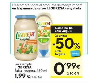 Caprabo Ligeresa Salsa Lleugera 450ml oferta