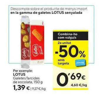 Caprabo Lotus Galetes Farcides De Xocolata 150g oferta