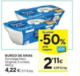 Caprabo Burgo De Arias Formatge Fresc Original 460g oferta