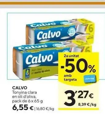 Caprabo Calvo Tonyina Clara En Oli D'oliva 6x65g oferta