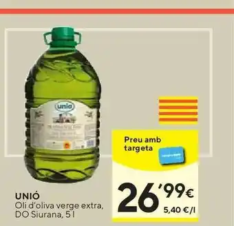 Caprabo Unió Oli D'oliva Verge Extra Do Siurana 5L oferta