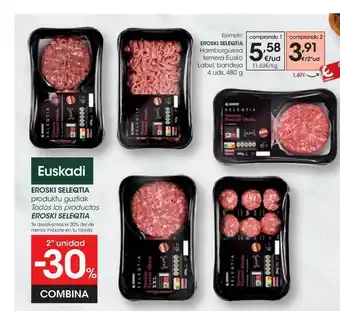 Eroski Eroski Seleqtia Hamburguesa Ternera Eusko Label oferta
